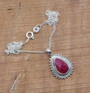 Rubis 925 Sterling Silver Gemstone Handmade Designer Pendentif Fine Jewelry Pendentifs & Charms Pour Femmes - Product Image 2