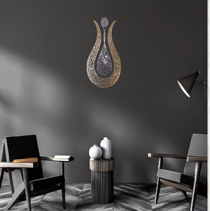 Golden Shahada wall art, La ilaha illallah, Muhammadur Rasulullah, modern Islamic calligraphy, available at wholesale prices. - Product Image 3