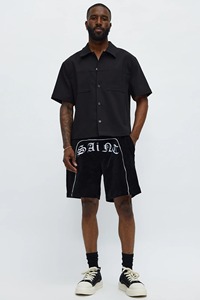 Shorts en velours personnalisés de luxe, broderie lourde, streetwear vintage, shorts pour hommes, shorts en velours Raffle - Product Image 4