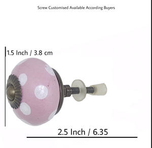 Vente chaude blanc à pois rose boutons en céramique industriel tiroir armoire poignée tire cuisine chambre armoire salle à manger commode - Product Image 3