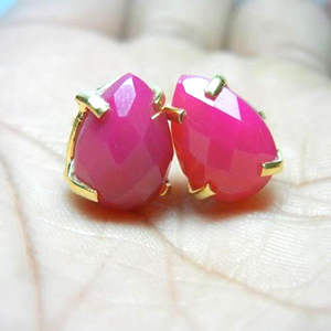 Boucles d'oreilles pendantes en argent sterling 925 faites à la main avec quartz rubis en forme de poire, bijoux tendance pour femmes - Product Image 4