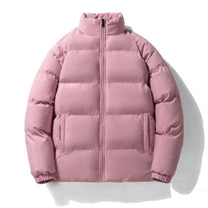 Veste matelassée personnalisée pour hommes avec col montant Veste matelassée coupe-vent personnalisée en coton et polyester épais pour hommes - Product Image 4