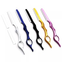 HERMANN MEDITECH HM-HR-1002 Kit de rasoirs effilants de haute qualité – Outil de texturisation capillaire personnalisable en acier inoxydable pour extensions de cheveux