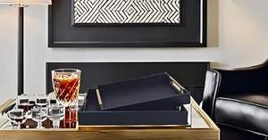 Bandeja de Servicio de Metal Ligera, Ecológica y Hecha a Mano para Fiestas y Reuniones Familiares, Apta para Lavavajillas, Mejora la Elegancia de la Presentación - Product Image 5