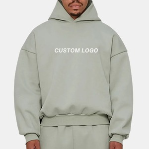 Sweat-shirt à capuche en molleton 100 % coton de haute qualité pour l'hiver, coupe classique, fermeture éclair, gaufré, 400 g/m², avec logo personnalisé - Product Image 4