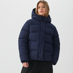 Chaquetas Acolchadas de Invierno con Logotipo Personalizado, Capucha Desmontable, Abrigo Grueso y Cálido, Chaqueta Impermeable de Lona Tejida para Mujer - Product Image 3