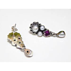 Pendientes colgantes de plata de ley 925 hechos a mano, diseño de pera de rubí Natural, pendientes de gota de piedra natal de febrero, accesorio de moda - Product Image 3