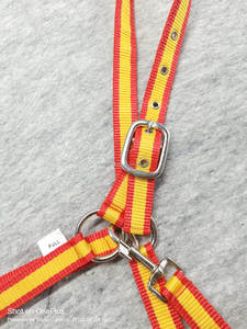 เชือกแขวนคอม้าไนลอนปรับความยาวได้พร้อมตะกั่ว2เมตรปรับแต่งโลโก้ได้สีแดง/เหลือง - Product Image 4