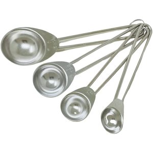 Suministro de fábrica, juego de cucharas medidoras de acero inoxidable de 5 piezas con asas de alambre para hornear, cocinar con precisión para artículos secos o líquidos - Product Image 1