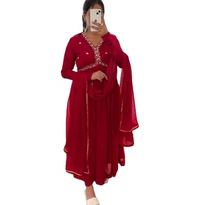 Latest Designer Faux Georgette Embroidery Anarkali <b>Kurti</b> by FabZone - Product Image 1