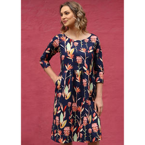Vestido Avery 100% Algodón, Estilo Bohemio Informal, Estampado Floral, Ave del Paraíso, Largo hasta la Rodilla, para Verano, Otoño, Primavera, Uso Diario - Product Image 2