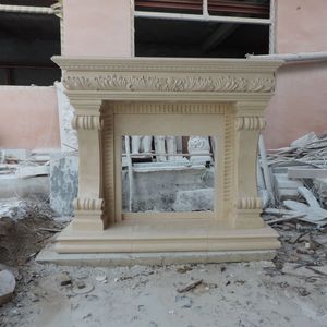 Chimeneas de arenisca de mármol hechas a mano de primera calidad estilo de diseñador para Villa interior piedra montada en la pared para uso en la sala de estar - Product Image 2