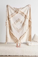 Vente en gros de couvertures en coton jacquard de qualité supérieure, 100% coton, personnalisables, écologiques, super douces, légères et luxueuses