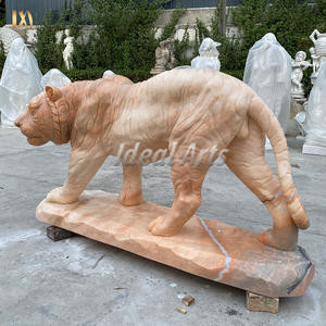 Ideal artes mão esculpida pedra mármore tigre estátua grande escultura Animal para a decoração do jardim ao ar livre - Product Image 3
