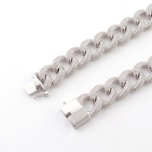 Tu estilo con cadena infinita de diamantes de corte brillante redondo Leb Grown de Plata de Ley 925 con claridad VVS certificada GRA - Product Image 1