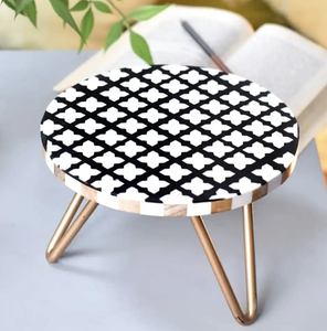 Soporte de pastel superior de madera con base de metal para fiestas de promoción de aniversario, soporte de pastel pequeño de India - Product Image 3