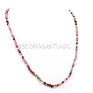 Collar de Cuentas de Ágata Multicolor de Plata de Ley 925 de 4 mm al por Mayor, Cadenas Clásicas Religiosas Chapadas en Oro con Patrones de Cara de Luna de Diamante - Product Image 2