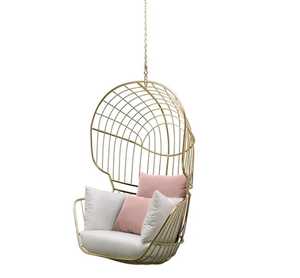 Fauteuil suspendu contemporain |   Chaise suspendue moderne d'intérieur/extérieur |   Chaise suspendue de luxe au design cage - Product Image 5