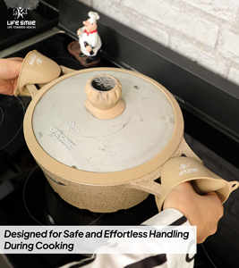 Juego de Ollas de Cocina Antiadherentes de Granito de 6 Piezas de Primera Calidad, Ollas para Sopa con Tapas, Base de Inducción - Product Image 6