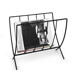 High Quality Wrought Iron Storage Rack Book Magazine Holder Desktop Shelf Stand Black Finishing Magazine Holder - Product Image 3