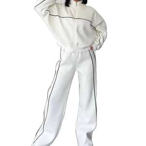 ชุดวอร์ม2ชิ้นแบบลำลองสำหรับทุกเพศชุดออกกำลังกายแบบรูดซิปมีฮู้ดระบายอากาศได้ตามสั่งฤดูใบไม้ผลิแฟชั่น - Product Image 4