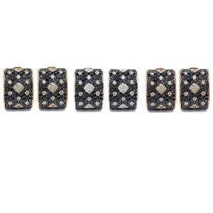 Bijoux OEM de haute qualité, or rose massif 18 carats, diamants naturels classiques, boucles d'oreilles larges, 292 pièces, 4,33 carats, couleur G-H - Product Image 4