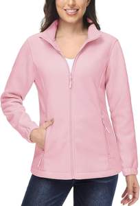 Veste polaire douce d'hiver pour femme avec fermeture à glissière et poches pratiques en coton imprimé offre chaleur et commodité - Product Image 3