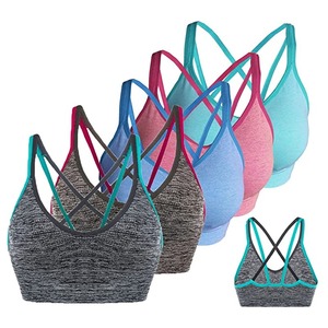 Soutien-gorge de sport 2026 à maintien élevé pour yoga et fitness, bretelles réglables, logo frontal, respirant, en Spandex et Nylon - Product Image 1