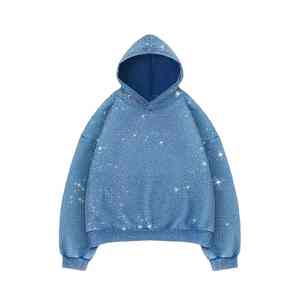Sweat à capuche personnalisé avec strass, entièrement recouvert de cristaux, en polaire chaud, élégant, confortable pour l'hiver, streetwear audacieux, pièce de mode scintillante - Product Image 1