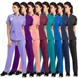 Vendedores Color oscuro Jogger Mujeres Stretch Scrub Enfermera Uniforme Pantalones Enfermería Enfermera Médico Scrub Suit - Product Image 4