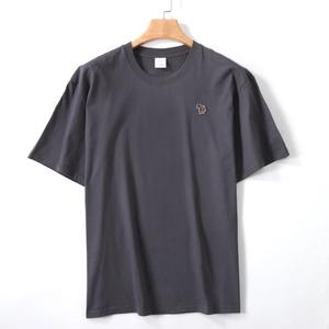 T-shirt à manches courtes col rond tendance été haut de gamme Homme/Femme Coton respirant Jersey Uni Écologique Anti-boulochage - Product Image 4