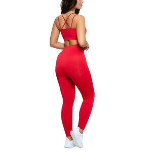 Conjunto de Yoga Cómodo para Mujer, Diseño Sólido de 2 Piezas, Ropa Deportiva con Diseño Personalizado, Talla Grande, Cintura Alta Elástica, para Entrenamiento - Product Image 3