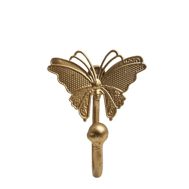 Eisen Schmetterling Kleiderbügel mit 1 Haken Gold Farbe Luxus Design Wand Organisation Haken & Schienen in loser Schüttung angepasst