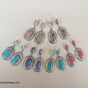 ต่างหูชนเผ่าคูจิประณีตเงินเยอรมันงานฝีมือแบบชนเผ่าขายส่ง - Product Image 3