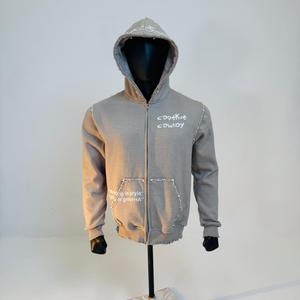 Sweat-shirts pour hommes de haute qualité avec impression sérigraphique, effet vieilli, strass, streetwear, surdimensionnés, fermeture éclair, respirants - Product Image 1