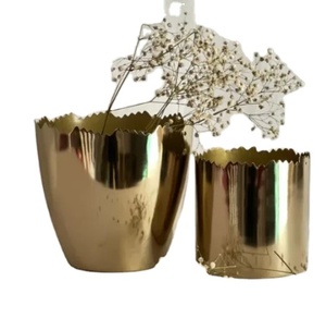 Luxe métal laiton fleur Vase ensemble moderne Simple Design décor à la maison Transparent verre fer en bois Table Vase mariages fêtes - Product Image 1