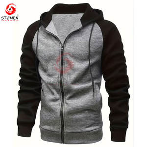 เสื้อฮู้ดซิปผู้ชายสำหรับฤดูหนาว ออกแบบเองได้ สไตล์ลำลอง ผ้าฟลีซ 100% ผ้าฝ้ายเนื้อนุ่ม สี ขนาด และโลโก้แบบกำหนดเอง ทรงปกติ - Product Image 1