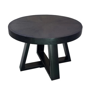 Table basse en teck massif au design moderne avec finition noire pour une utilisation en intérieur et en extérieur dans le salon, la maison ou la villa - Product Image 3