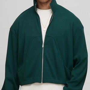 Cremallera sin capucha 50% Algodón 50% poliéster sudaderas con capucha Unisex Crop Bottom Heavyweight algodón sudaderas con capucha de alta calidad - Product Image 1