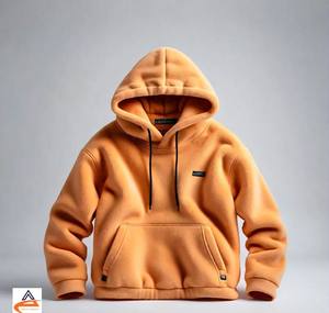 Sweat à capuche surdimensionné unisexe Heavy 350 GSM Fleece Windproof and Breathable Soft and Comfortable Winter Solid Pattern Hooded - Product Image 4