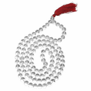 SPHATIK JAAP MALA 7mm 108+1 Perles en cristal transparent en vrac pour Pooja et Astrologie 100% Originales et Certifiées - Product Image 1