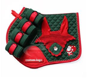 Costa Sports Ensemble d'équipement d'équitation personnalisable en mousse doublée de polycoton Couverture de selle Bonnet d'oreille Tapis de selle - Product Image 3