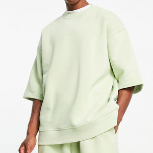 Sweat-shirt de base pour hommes personnalisé sweat-shirt surdimensionné à col ras du cou côtelé sweat-shirt pour hommes sweat-shirt en coton mélangé - Product Image 5