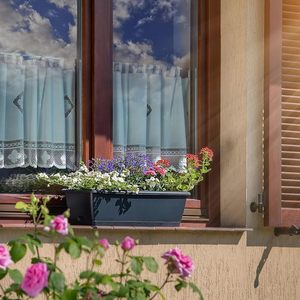 Piattaforma rettangolare in resina antracite supporto in ferro portante disponibile 40x17x16cm 60x17x16cm dimensioni vasi da fiori fioriere - Product Image 3