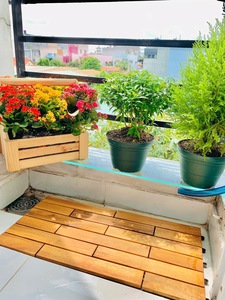 Carreaux de terrasse rectangulaires en bois d'acacia modernes à la mode Conception de verrouillage lisse de 12mm pour un assemblage facile pour un sol de balcon extérieur - Product Image 2