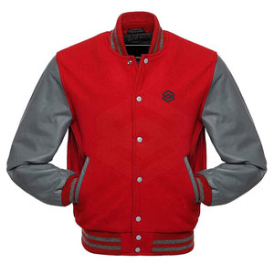 Best Quality Men's Letterman <b>Jackets</b> with Stand Collar Online Sale of Premium <b>Leather</b> Sleeves for Adults - Product Image 1