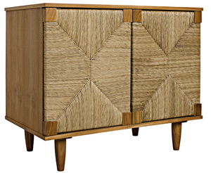 Gabinete hecho de marco de madera de teca maciza con ratán tejido en la puerta para uso en interiores y exteriores - Product Image 6