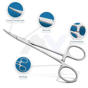 เครื่องมือผ่าตัดแบบโค้ง 5 นิ้ว ทำจากสแตนเลสอย่างดี คีมจับเลือดแบบแมนนวล สำหรับการแพทย์ - Product Image 2