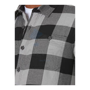 <b>Mens</b> Winter Long Sleeve <b>Sherpa</b> Lined Shirt <b>Jacket</b> Cozy Warm Button Front Overshirt for Outdoor Casual Style Grey Buffalo - Product Image 3