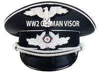 Casquette de général de la Luftwaffe de la Seconde Guerre mondiale, reproduction allemande, visière incurvée, badges/insignes brodés, utilisation extérieure quatre saisons